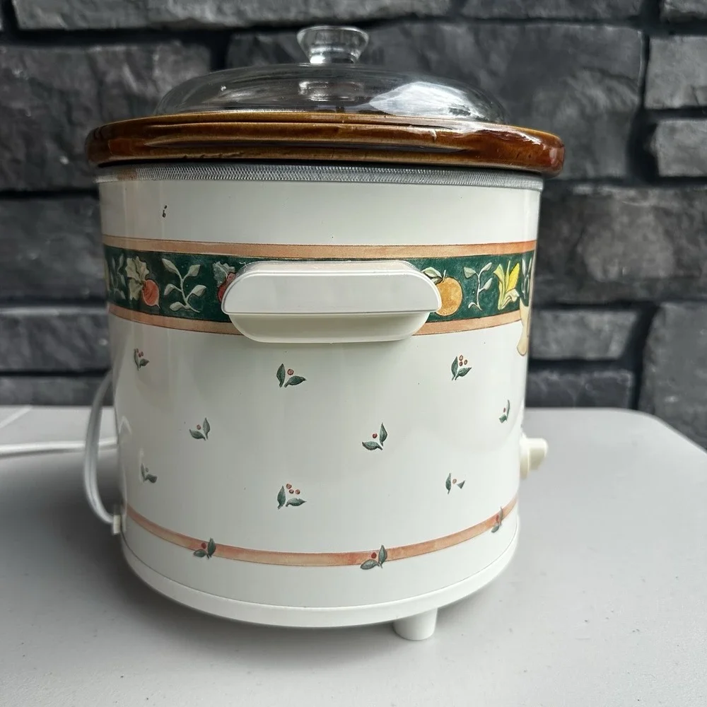 Vintage 90s Rival Crock Pot Garden Of Good Things Slow Cooker Granny Cottagecore